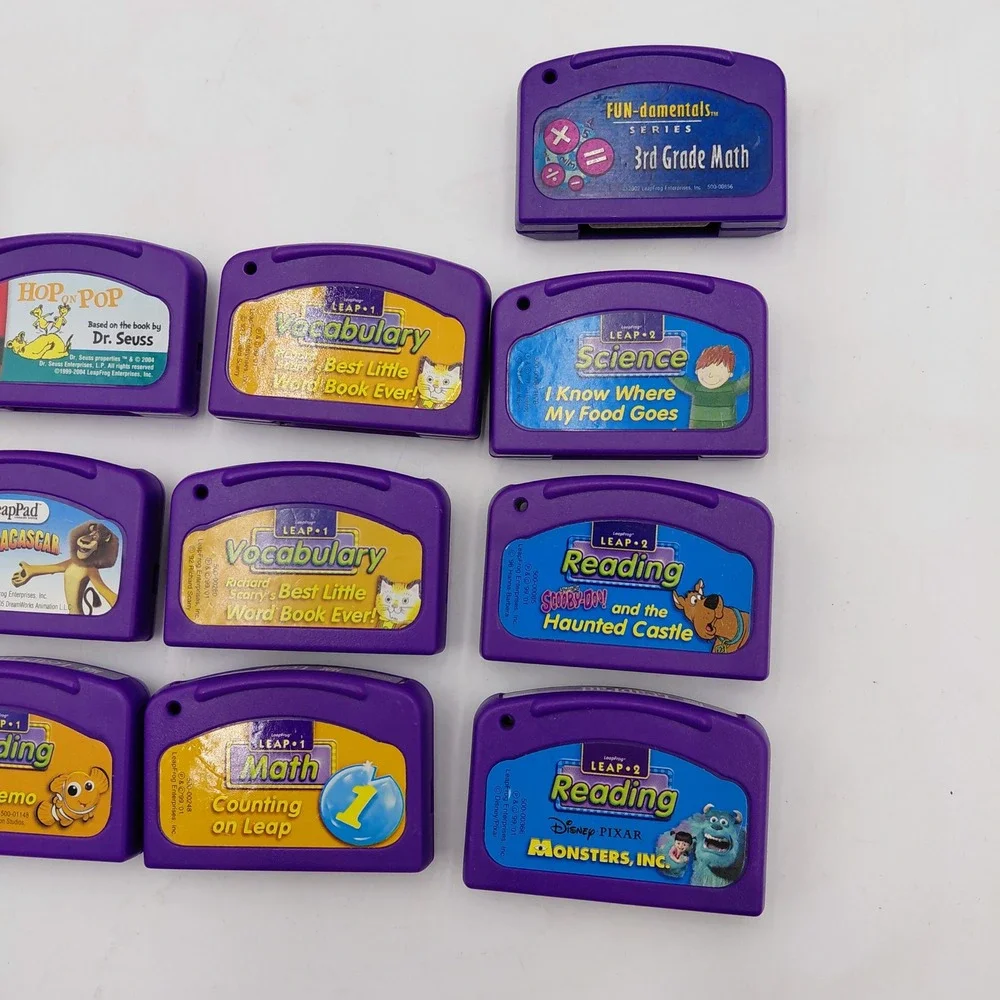 LeapFrog LeapPad Game Cartridge Lot Disney Pixar Scooby-Doo 18pc Educational Set